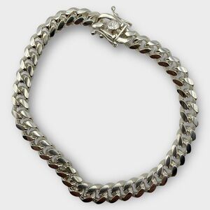 8” Sterling Silver Cuban Link Bracelet